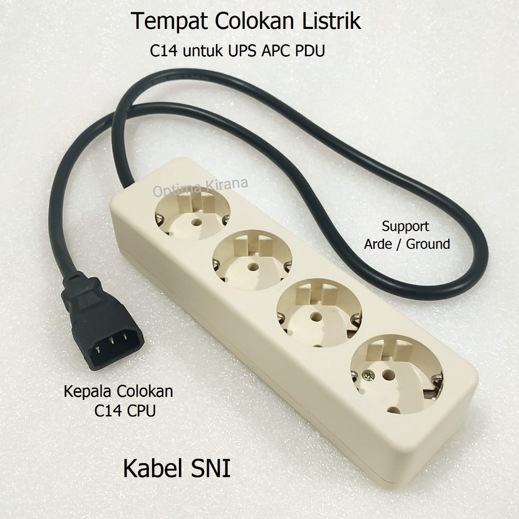 Kabel Colokan Soket IEC320 C14 to CEE 7/7 Stop Kontak Arde UPS APC PDU