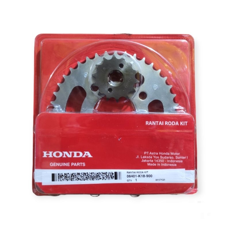 Rantai Roda Kit (Drive Chain Kit) - Gear Set Verza 150 Original AHM 100%