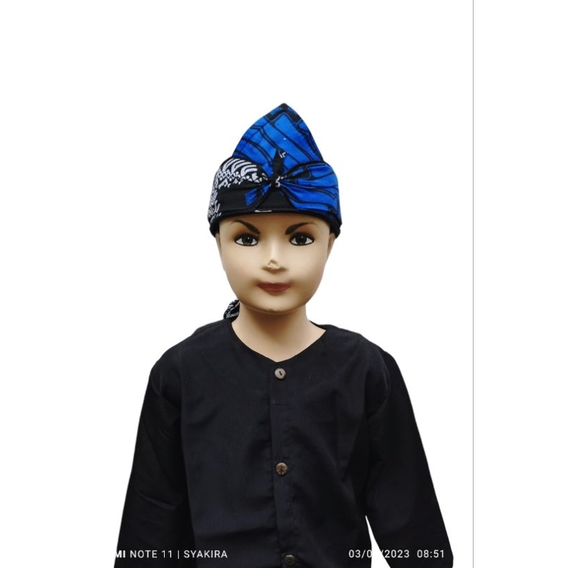 Stelan baju pangsi anak &amp; dewasa hitam polos free iket/baju adat tradisional