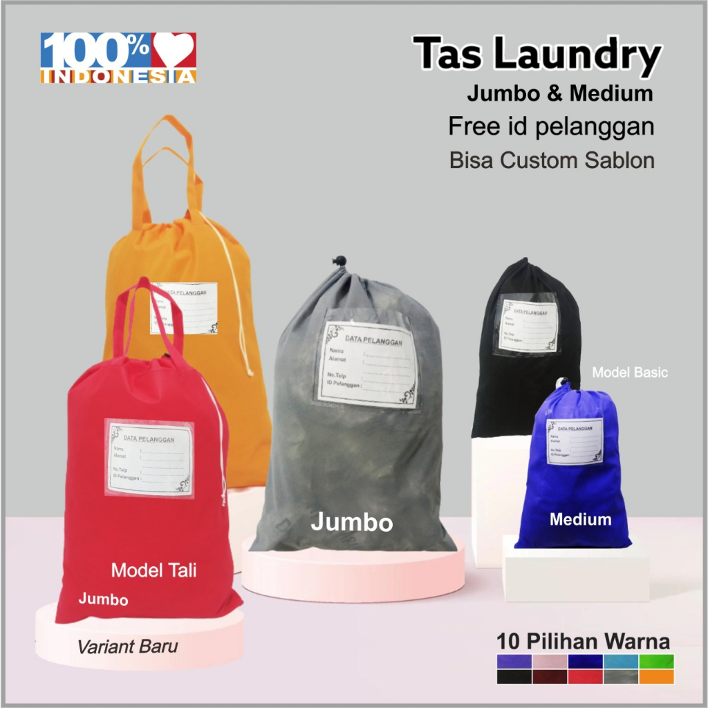 Promo Tas Laundry Jumbo Custum Sablon - Laundry Bag - Tas Laundry Non Wooven / Tas Spunbund Besar