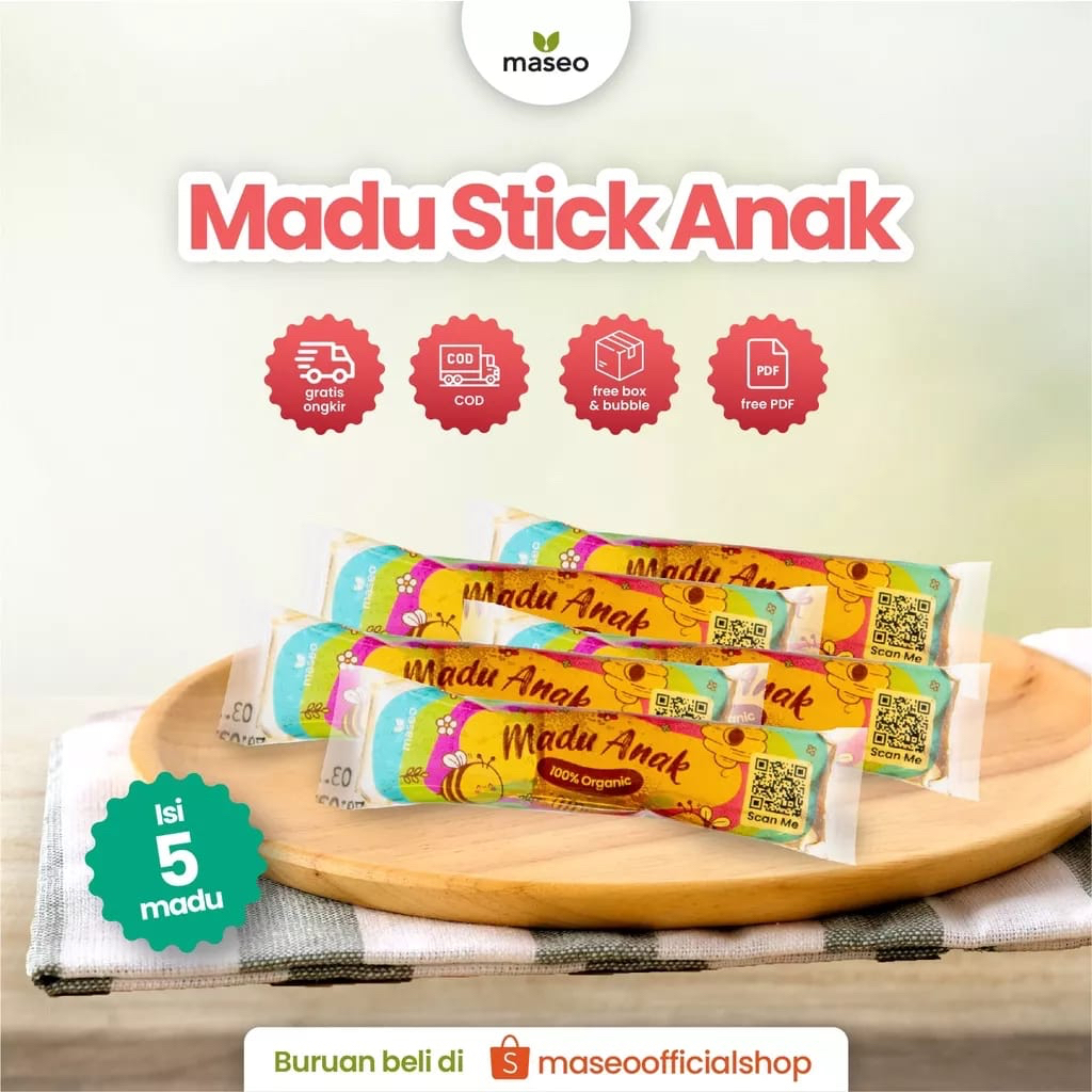 

Madu Sachet Maseo Stick Pure Raw Honey Madu Anak Madu Hutan NTT Madu Super Enzym 15gr