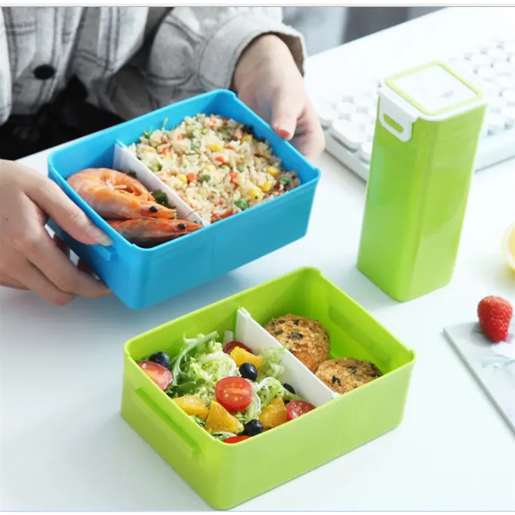 TOKO21--JAPANESE STYLE 6510 SET LUNCHBOX WITH BOTTLE/KOTAK MAKAN SIANG SET FREE BOTOL
