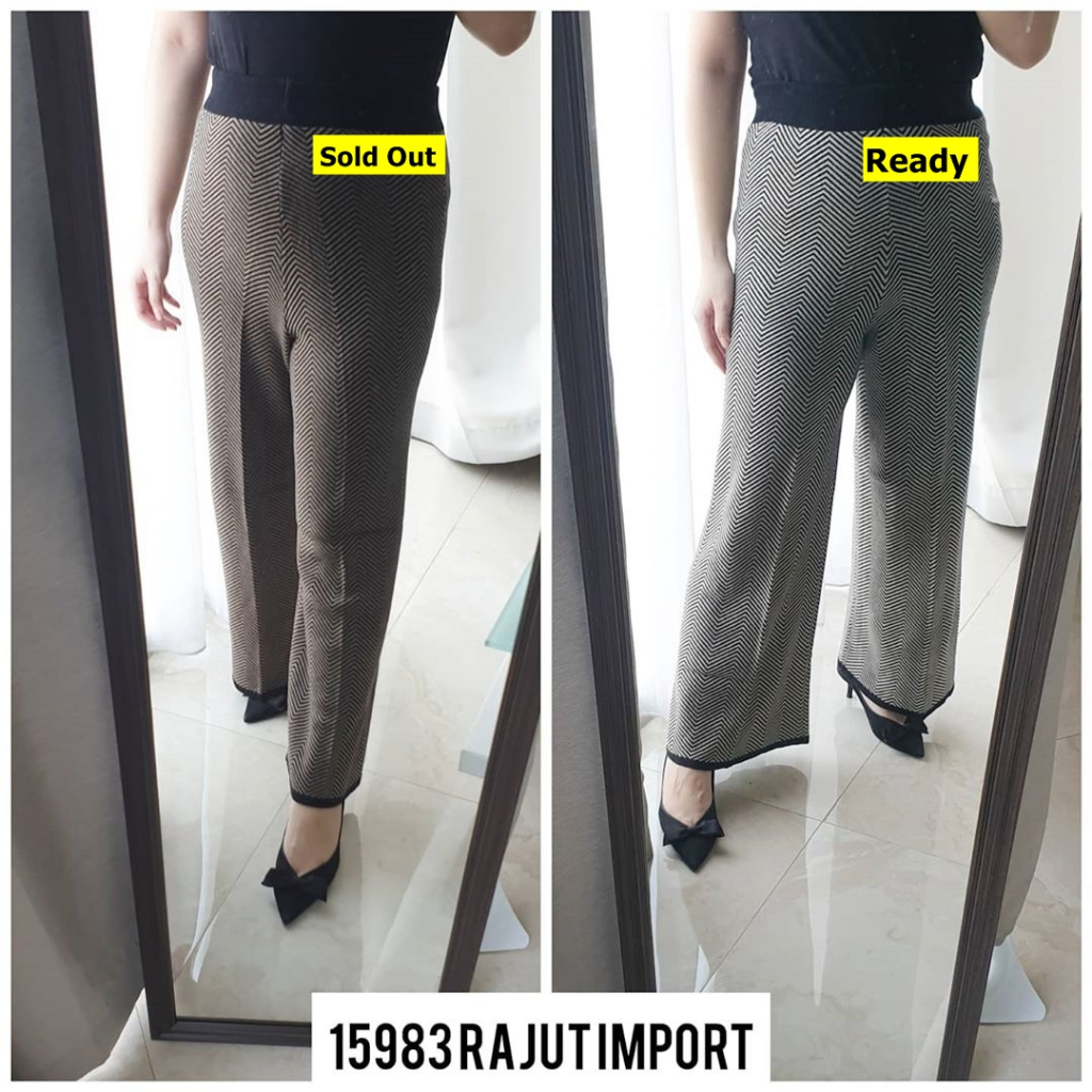 GB Celana Panjang Kulot Wanita Bahan Rajut Import