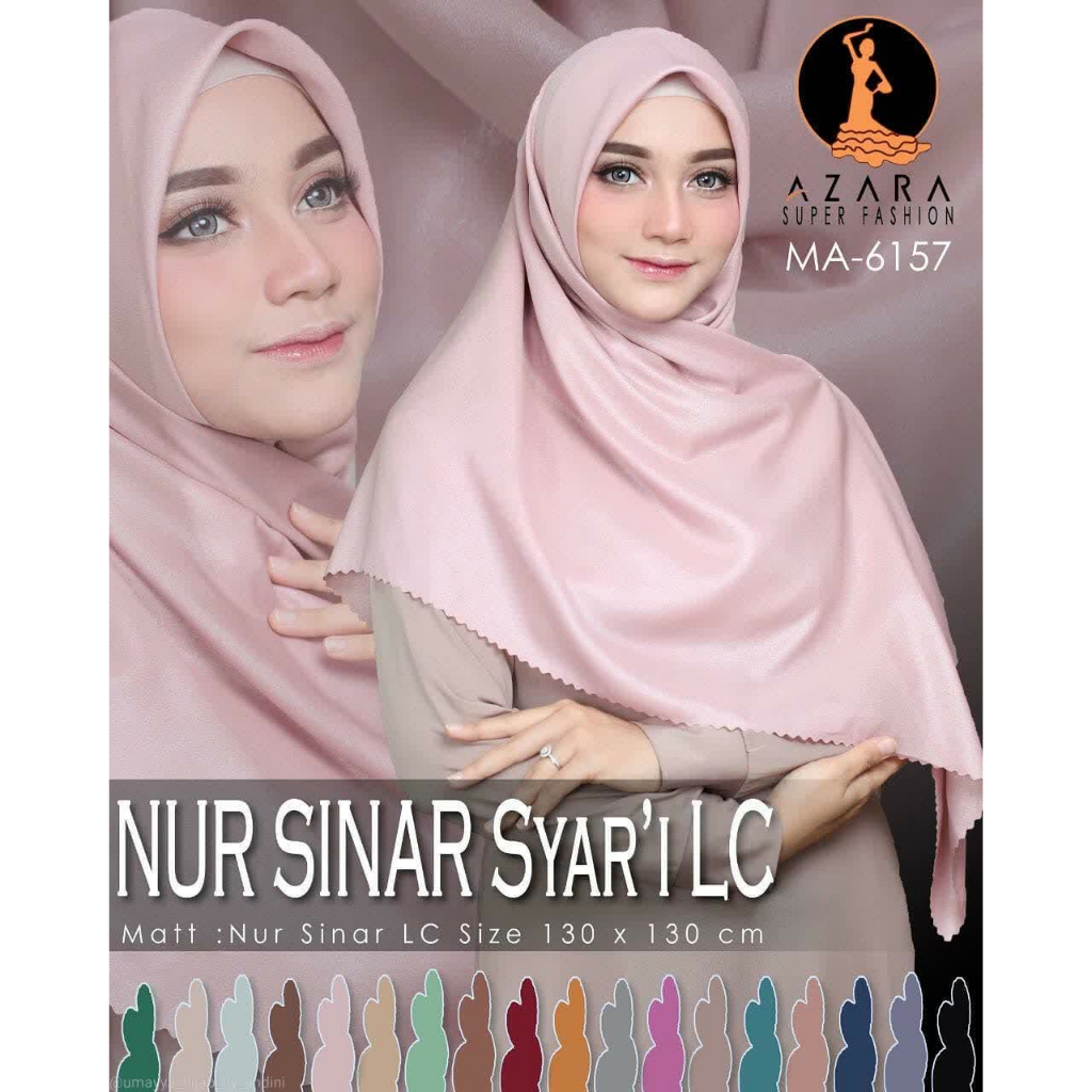 Segiempat Square Glowing NUR SINAR ORI AZARA HIJAB PREMIUM LUXURY HIJAB - Size Standar SYARI