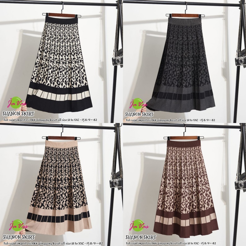 ROK RAJUT PREMIUM / 7.7 / GOVI SHANON MOCCA MOI / ROK PANJANG WANITA / ALLSIZE FIT TO XXL / JAVAS
