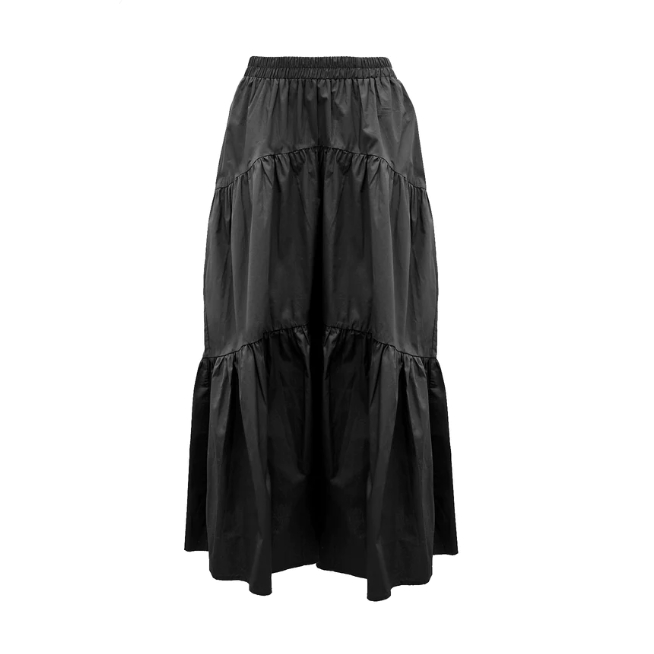 Poplin Skirt - Black.Broken White.Caramel.Lavender.Serenity XS S M L XL XXL Benang jarum buttonscarv