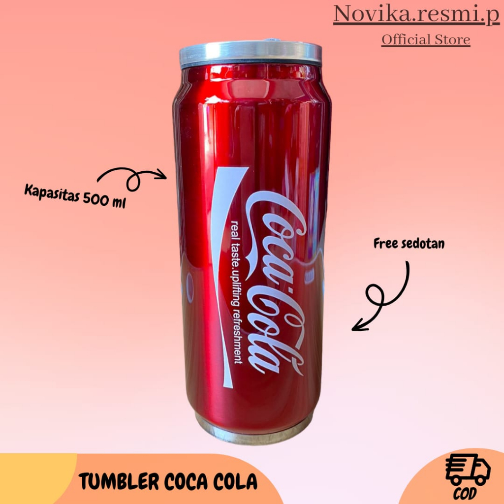 TUMBLR COCCA COLLA METALIC BOTOL AIR MINUM STAINLESS 500 ML TRAVEL SERBAGUNA BOTOL SPORT FREE SEDOTAN