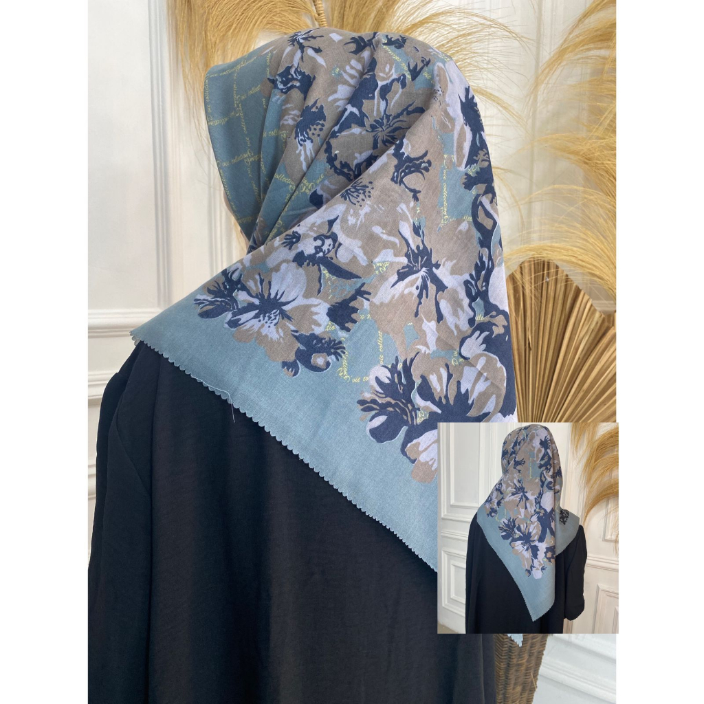 Hijab Segi Empat Voal Motif