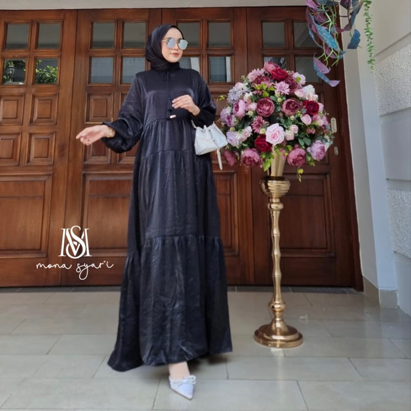 Nayla dress set pashmina by Mona Syari ME Original 100% Premium Gamis Baju Muslim Gaun REALPIC