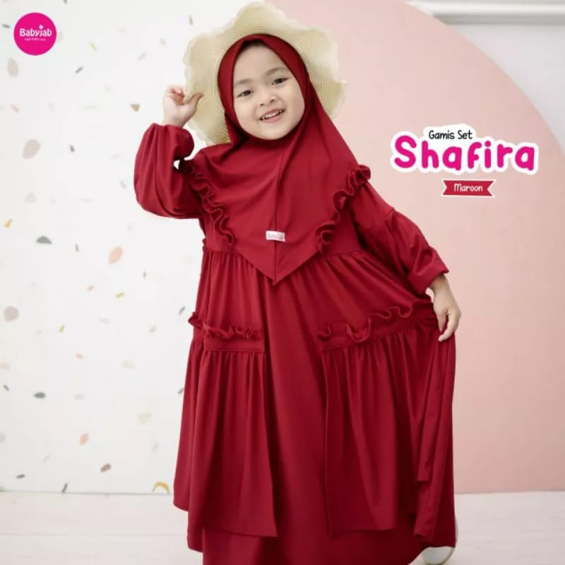 Zalika Syari Baju Muslim Anak Perempuan/ Gamis Syari Anak Usia 2-7 Tahun/ Gamis Anak Tanggung Shafira