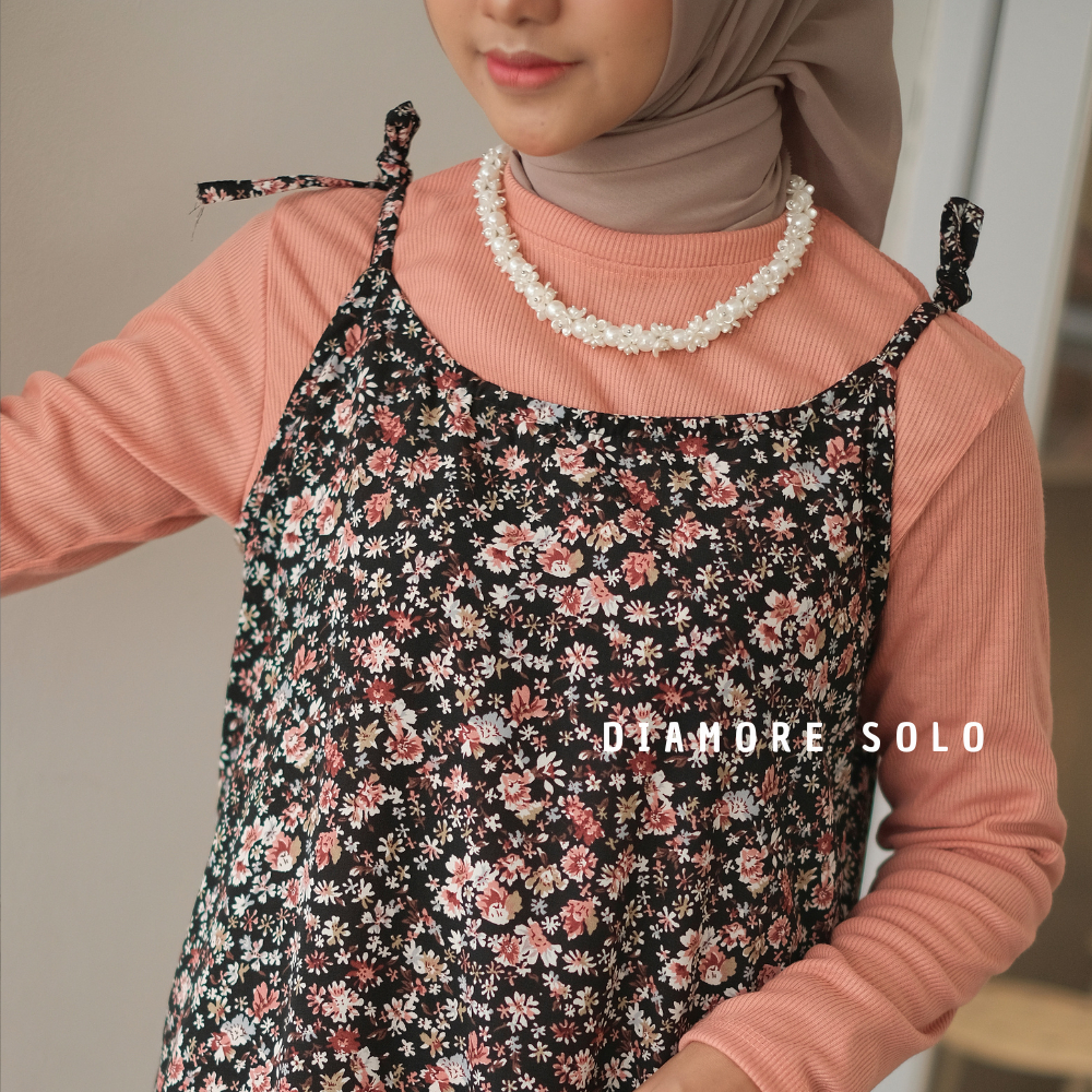 MOLLA OVERALL OUTER DRESS MOTIF BUNGA / OVERALL FLORAL KOREAN LOOK MAYUNG  / DRESS VINTAGE OVERSIZE / OVERAL DRESS FLORAL PATTERN