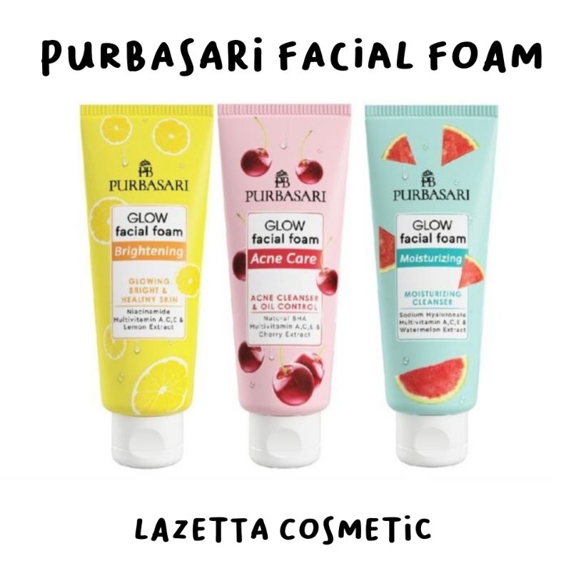 Purbasari Facial Foam Glow Brightening Acne Care Moisturizing - Netto 100 g