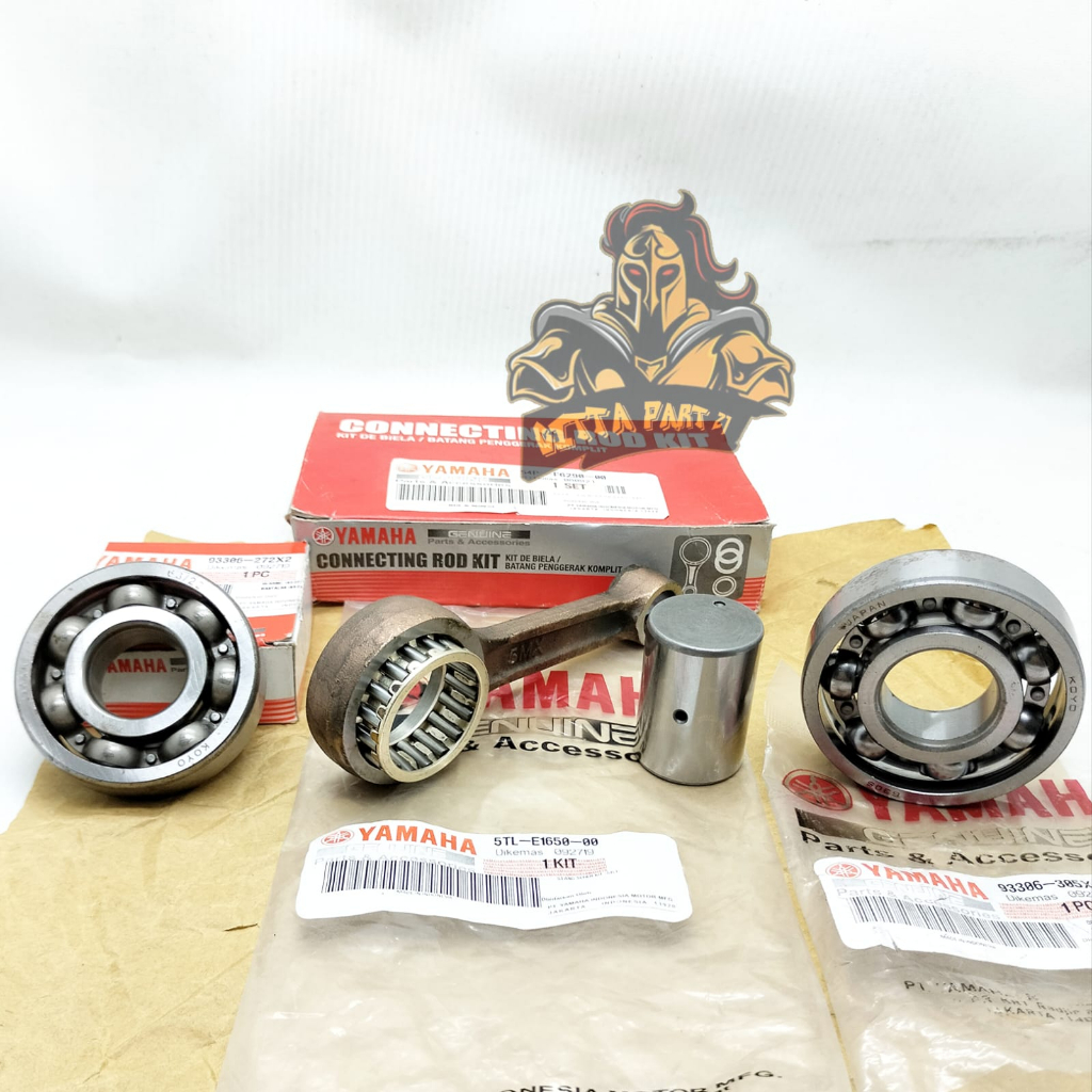 ORIGINAL STANG SEHER SET PLUS BEARING KIRI KANAN 63/22 6305 ASLI ORIGINAL YAMAHA 5TL KUALITAS ASLI ORIGINAL YAMAHA YGP PRESISI TINGGGAL PASANG DAN DIJAMIN AWET MIO LAMA MIO KARBU MIO SPORTY MIO SMILE FINO MIO SOUL NOUVO SETANG PISTON KELAHAR KRUK AS