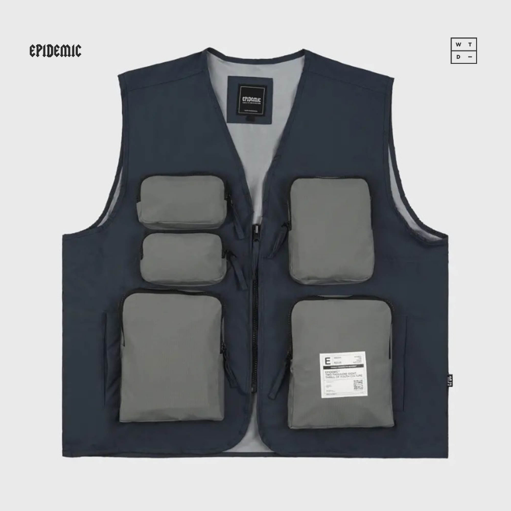 Jacket Vest Epidemic - Mokujin Dark Navy Grey