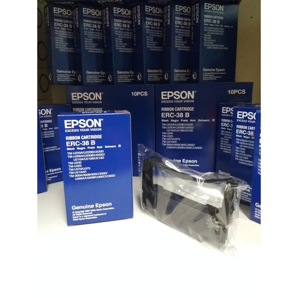 ERC 38 Black Epson Catridge Original ERC 38B ERC 38BR Black Red untuk Printer Epson TMU220B TMU220D TM-U220 TMU 220