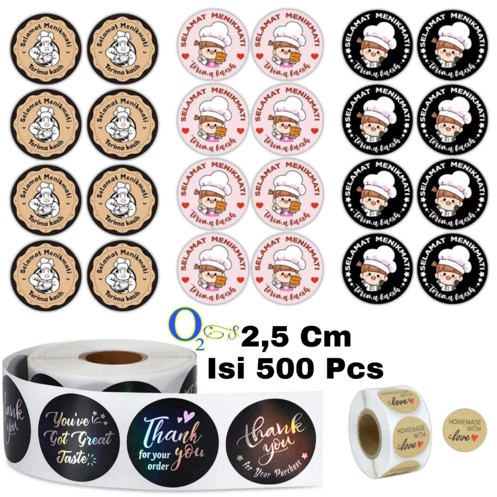 

O2S - Sticker Label Serbaguna Ukuran 2,5Cm Isi 500 Pcs Sticker Label Order