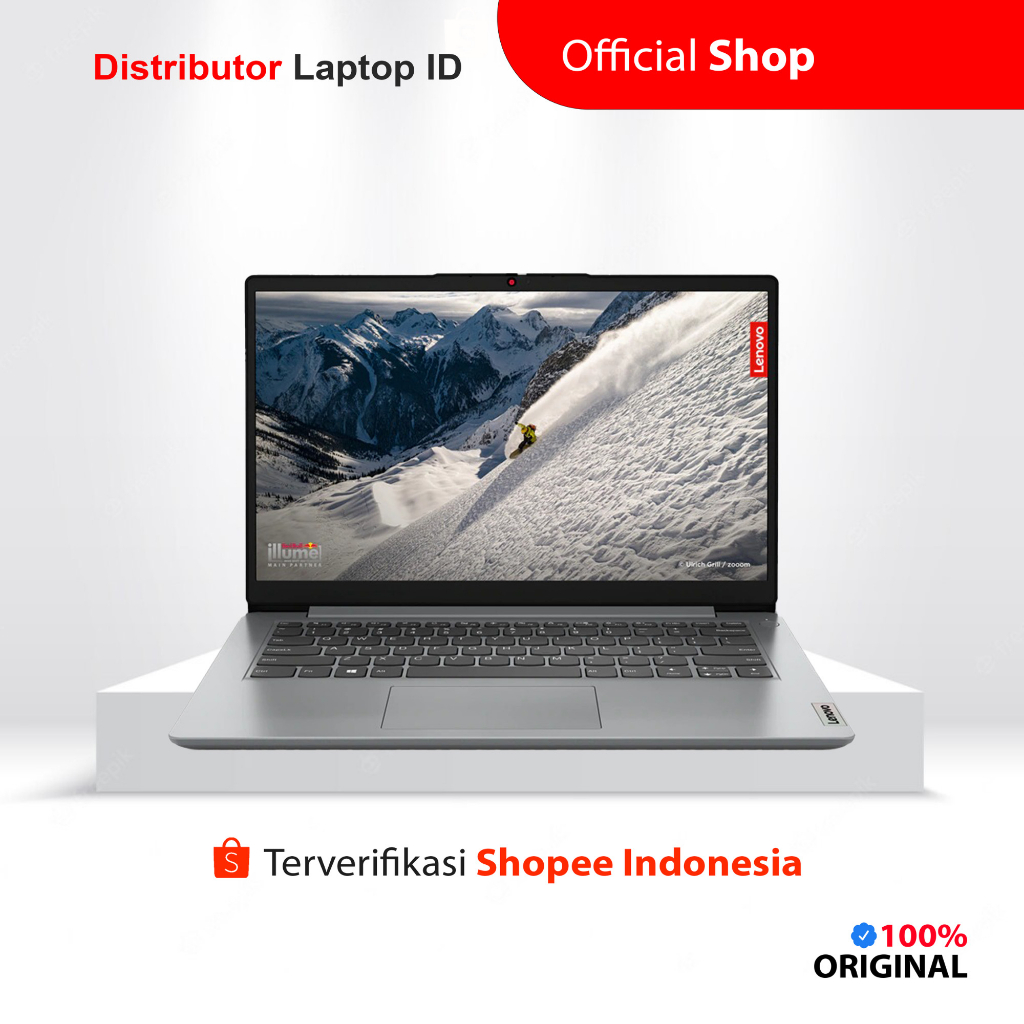LAPTOP MURAH LENOVO IDEAPAD SLIM 1 14AMN7 / AMD ATHLON 7120U / RAM 8GB 256GB SSD / 14 INCH HD / WINDOWS 11 OHS - CICILAN 0%