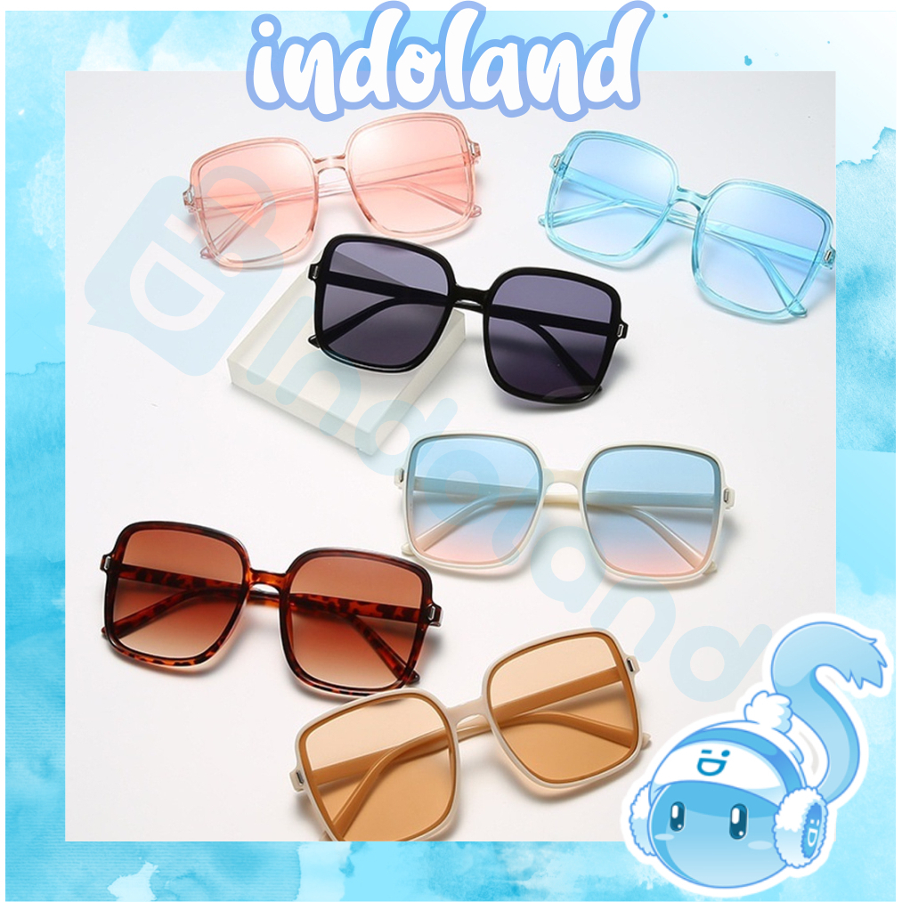 ☀ INDOLAND ☀  Kacamata Terbaru Wanita Kotak Style Kacamata Fashion Murah/Kacamata Sunglasses Import Wanita Kacamata Fashion G039