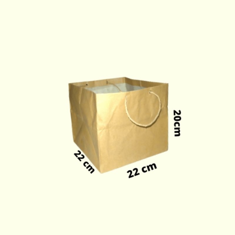 

(ISI 12 PCS) Paperbag kotak uk 22x22x20 /nasi box/kue ulang tahun