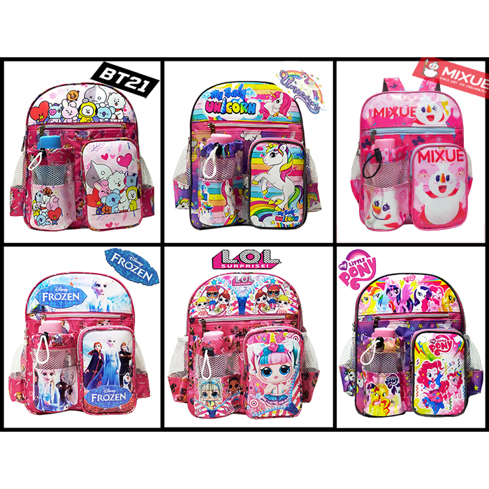 Tas Ransal Anak Perempuan sekolah PAUD/TK Karakter FROZEN -UNICORN -PONY- LOL- BTS 21 FREE BOTOL!!