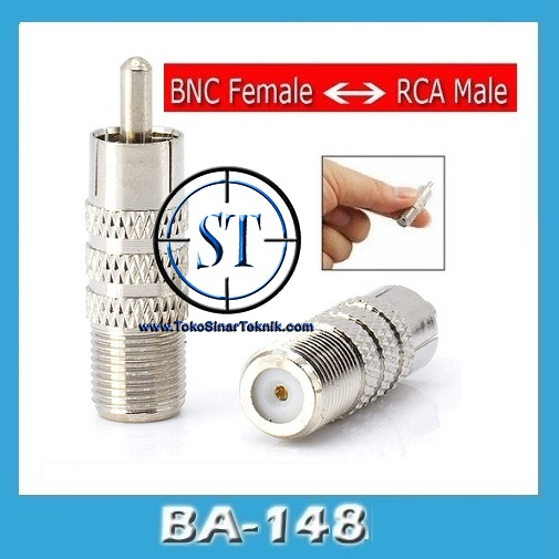 Jack RCA Male to cover Female CCTV Antena Connector / BNC drat to RCA Male BA-148