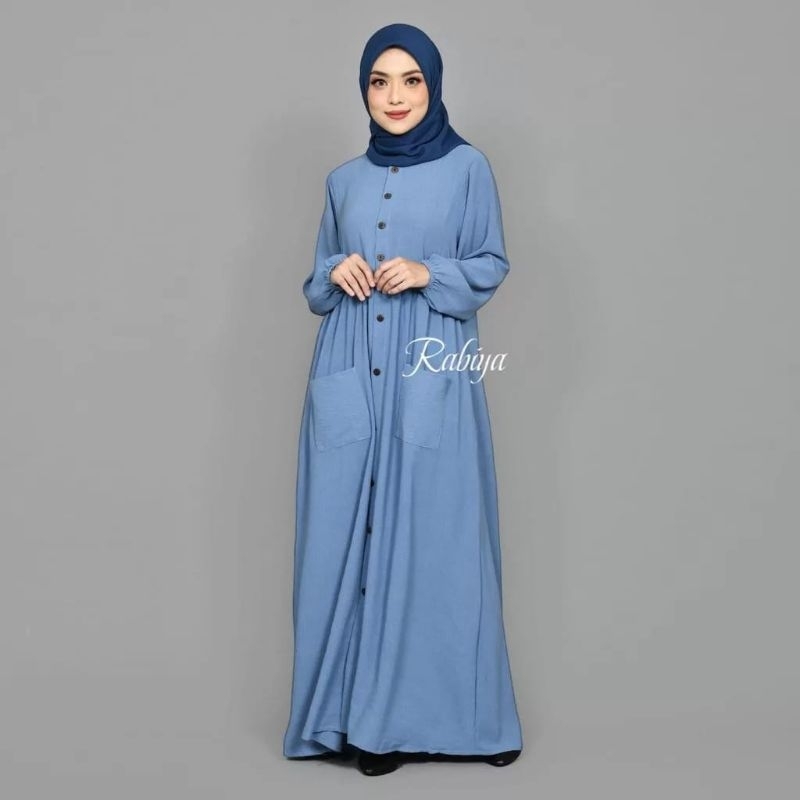 Gamis Terbaru Raya Dress Crinkle Ukuran Jumbo Size L XL XXL 3XL 4XL