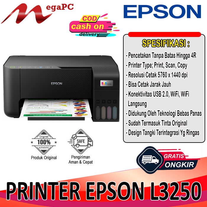 PRINTER EPSON L3250 WiFi All In One Include Tinta Original