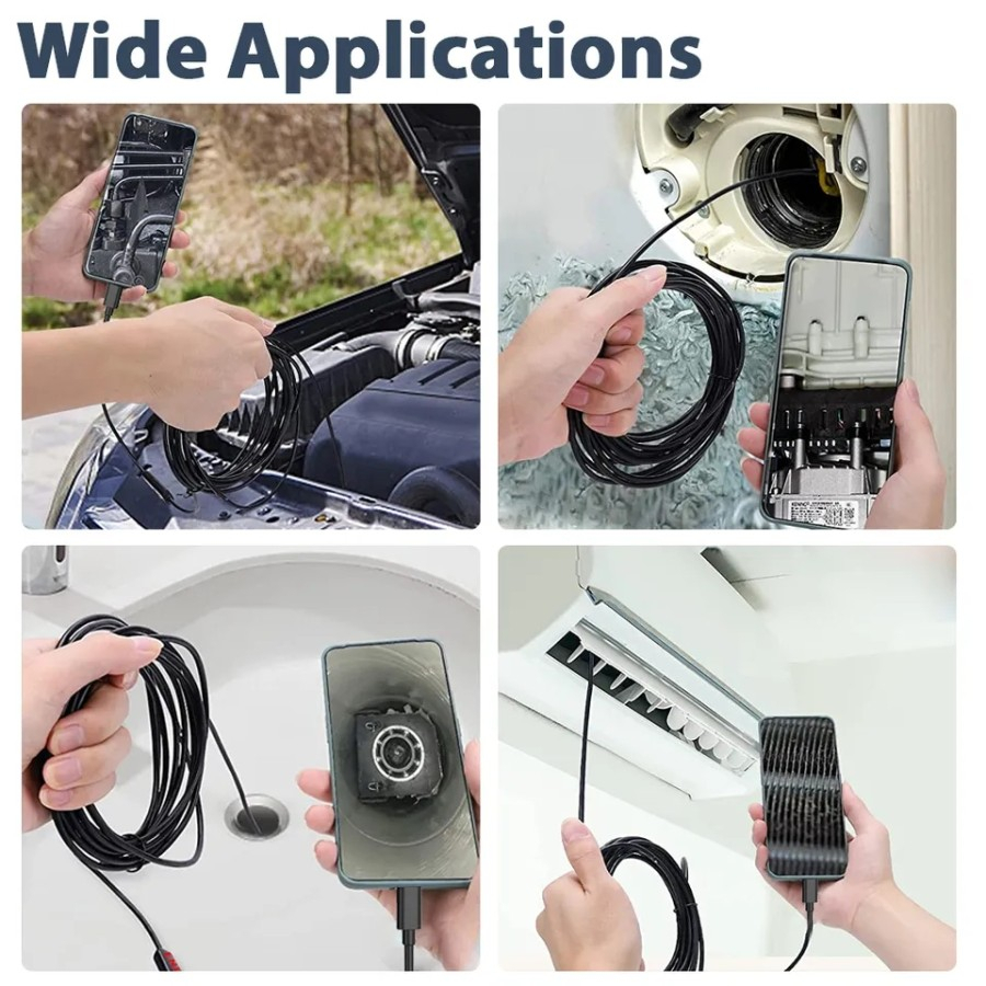 MH - Endoscope Camera Android dan ios Wifi Hard Cable Dual / Single Lens