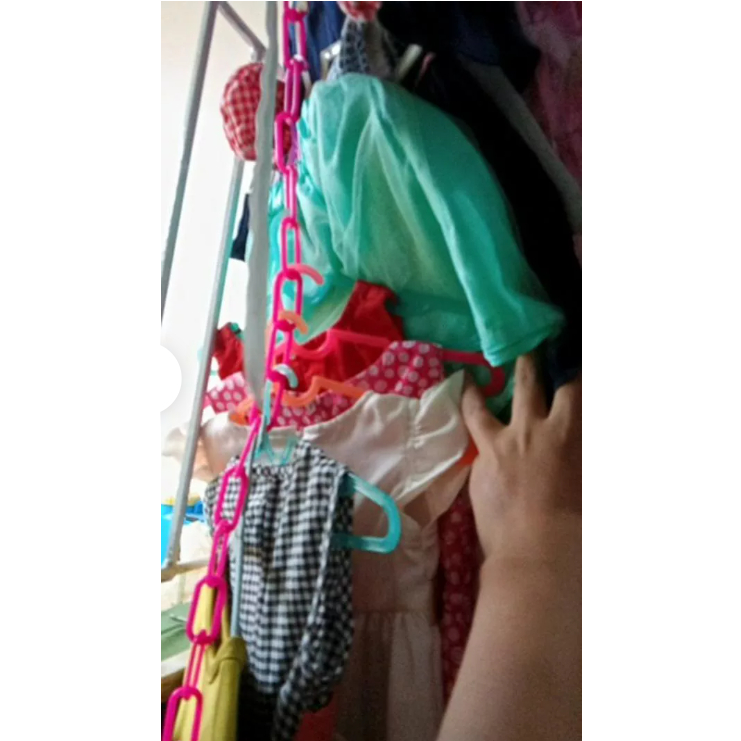 Hanger Rantai Plastik Warna | Gantungan | Distro | Display | Kait Besi