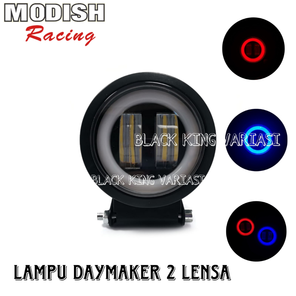 Lampu Tembak Daymaker  2 Lensa Angel Eye Lampu LED Tembak Sorot X2 Kotak Bulat 20 Watt Lampu Tembak Daymaker Mini 4D Bulat Kotak 2 Lensa