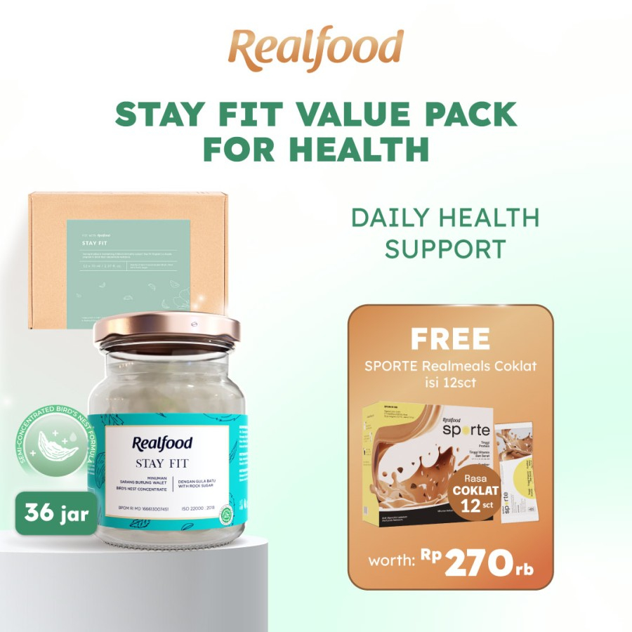 

Realfood Bundle Stay Fit Minuman Kesehatan Sarang Burung Birdnest Vitamin Imun Anak