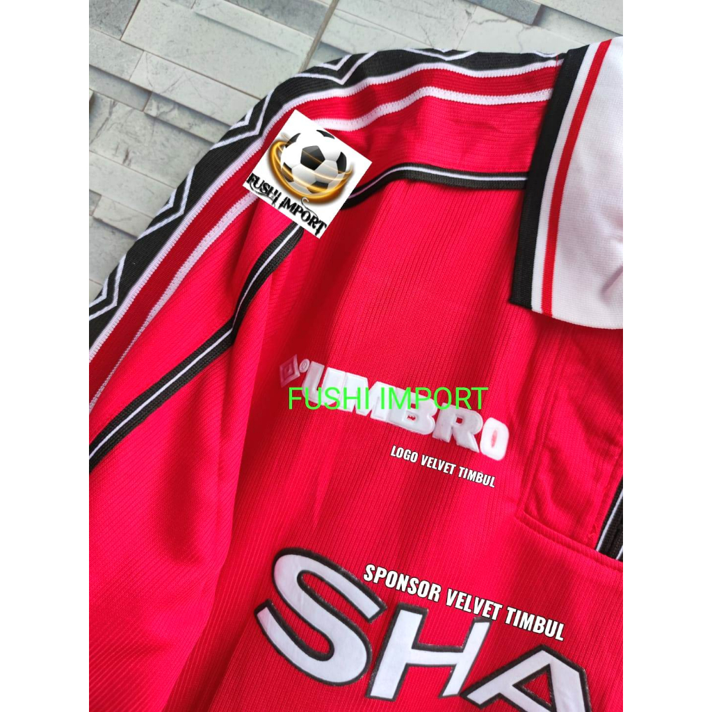 RETRO | Jersey Baju Bola MU Home SHARP 1999 Lengan Panjang Long Sleeve Grade Ori