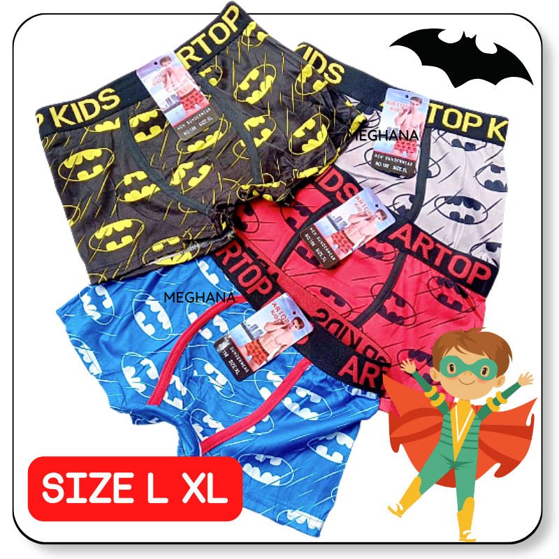 6 PCS CD Sempak Celana Dalam Boxer Anak Laki Laki Cowok Remaja Artop Kids Usia 10-14 Tahun Murah Spa