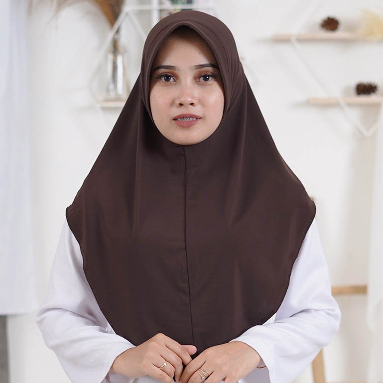 Khimar Jersey Pinguin | Bergo Hamidah Jersey Premium UKURAN M