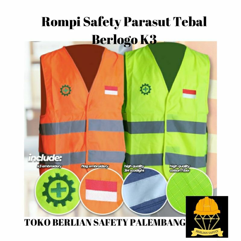 Rompi Safety Parasut Tebal Berlogo K3