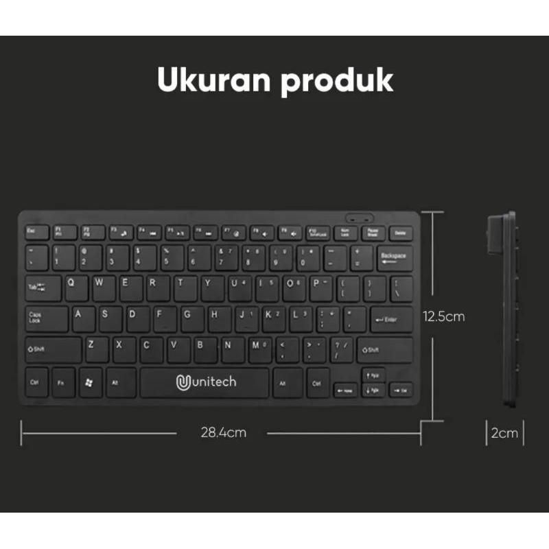 Mini Keyboard Kabel Usb untuk Laptop, Pc/Komputer Unitech K1000