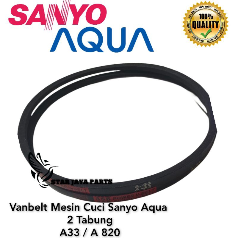Vanbelt Mesin cuci Sanyo Aqua 2 Tabung A33 / A 820E / V BBELT A33/A820E