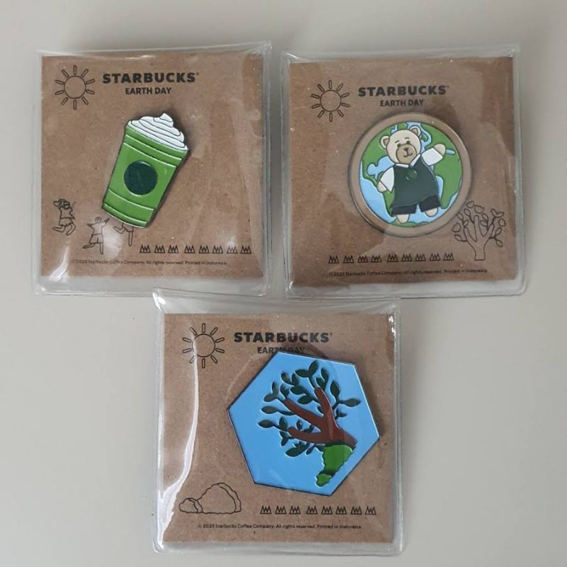 Pin Starbucks Edisi Enamel Pin Earth and Donals