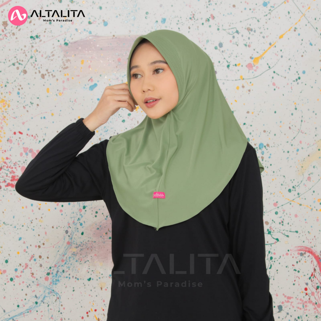 Altalita - Hijab Instan Qiara Penguin Kerudung Sport Size S Menutup Dada Jilbab Bergo Sporty pet Tebal Bahan Jersey Premium Cocok Untuk Sekolah Olahraga Volly Futsal Badminton dan Sehari-Hari