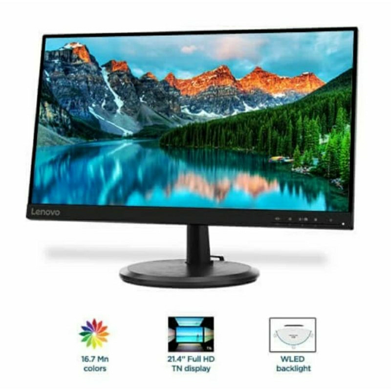 Led monitor Lenovo D22e-20 22 inc layar fremles fullhd 1920x1080p+Hdmi