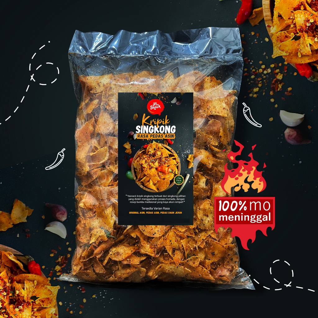 

1 Kg Yasnack Keripik Singkong Pedas Asin/Kripset/1 Kg/1000gr