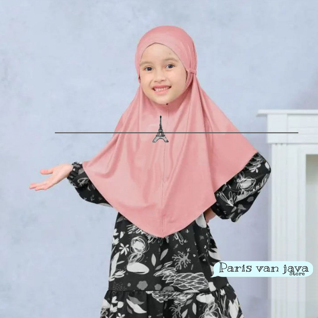 Jilbab Hijab Kerudung Bergo Anak Remaja Tali Jersey Instan | Bergo anak Non Pad | Bergo Maryam Tali Non Pad7-13 Tahun