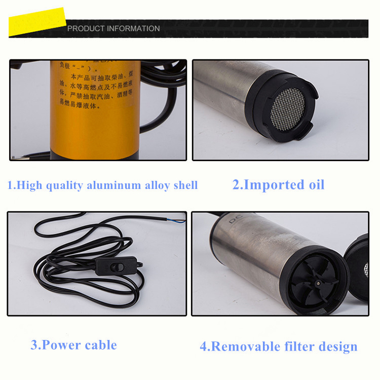 WTW Pompa Celup Mini 24V Model Colok Aki Untuk Sedot Solar Pompa Submersible Pump