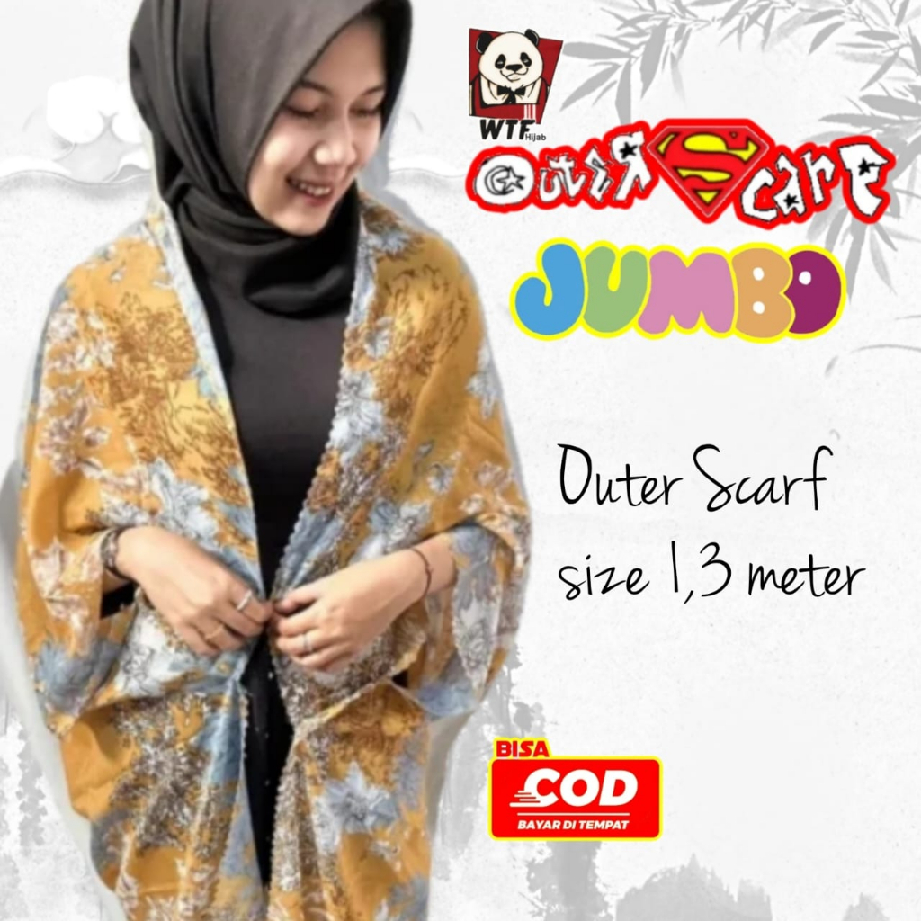 OUTER SCARF SIZE JUMBO || outer jilbab || Cardigan Hijab