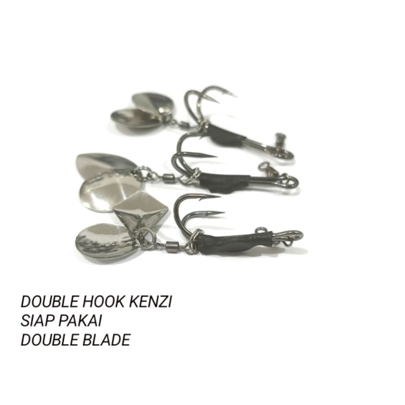 Double hook kenzi siap pakai double blade, double hook soft frog