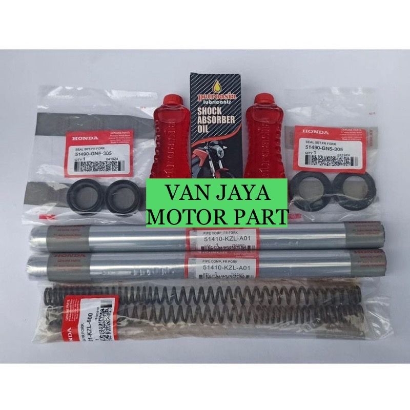 PAKET AS SHOCK SOK DEPAN SET PER SHOCK BEAT Fi VARIO 110 Fi VARIO 125 SCOOPY Fi HONDA KZL KZR 2pc AS SHOCK 2pc SEAL ABU 2pc SEAL SHOCK 2pc OIL SHOCK 2pc PER SHOCK