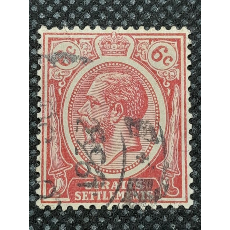 

Prangko 6 cent straits settlements King George V tahun 1922