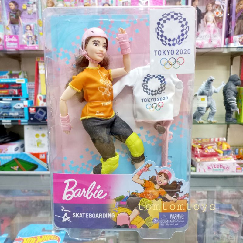 Barbie SKATEBOARDING Boneka Barbie Olympic Tangan Kaki Tekuk