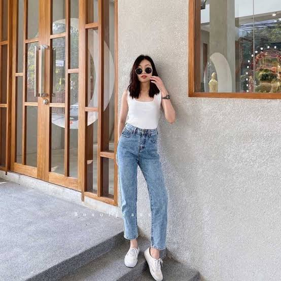 Highwaist Boyfriend Jeans wanita//Celana Jeans Wanita//Celana Boyfriend Wanita