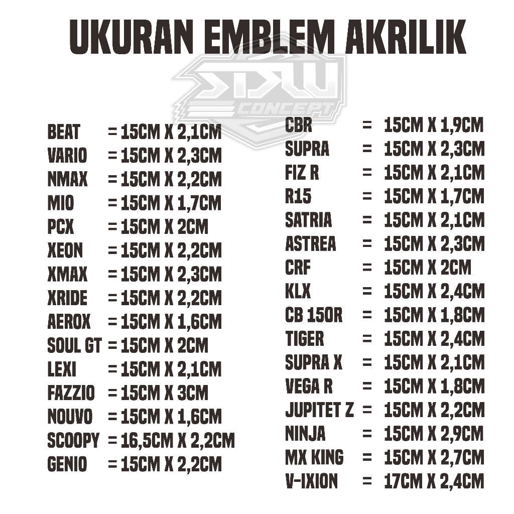 Emblem Akrilik Timbul Tebal 3mm Emblem Motor (Dapet 2pcs)